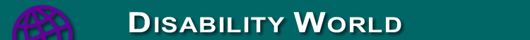 Logo de la revista Disability World. Logo de la revista Disability World.