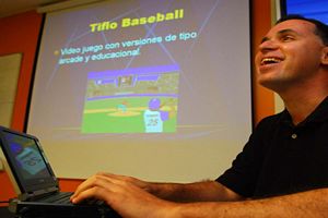 Foto de José Manolo Álvarez, utilizando video juego de Tiflo Baseball. Foto de José Manolo Álvarez, utilizando video juego de Tiflo Baseball.